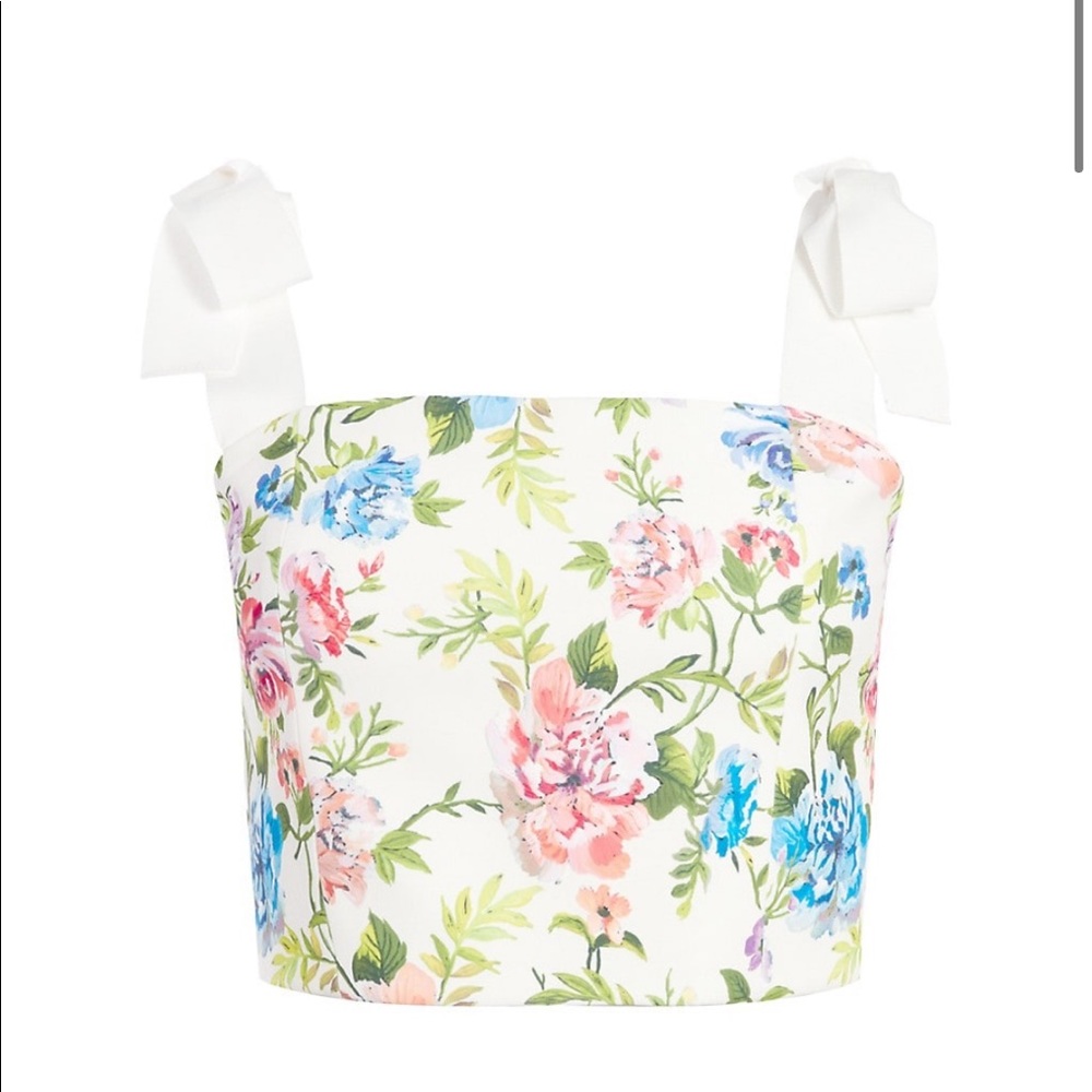 Alice + Olivia Nika Crop Floral Top small